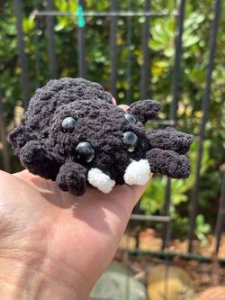 Crochet Black Jumping Spider plushie 🕷️