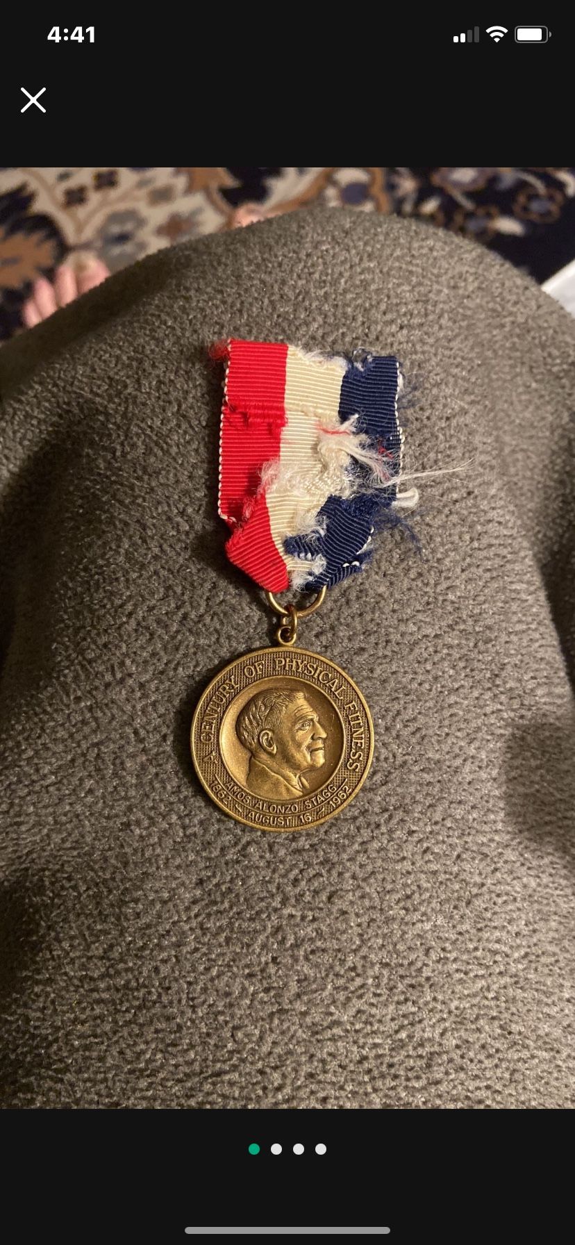 Vintage Century Of Physical Fitness Medal With Ribbon 1962