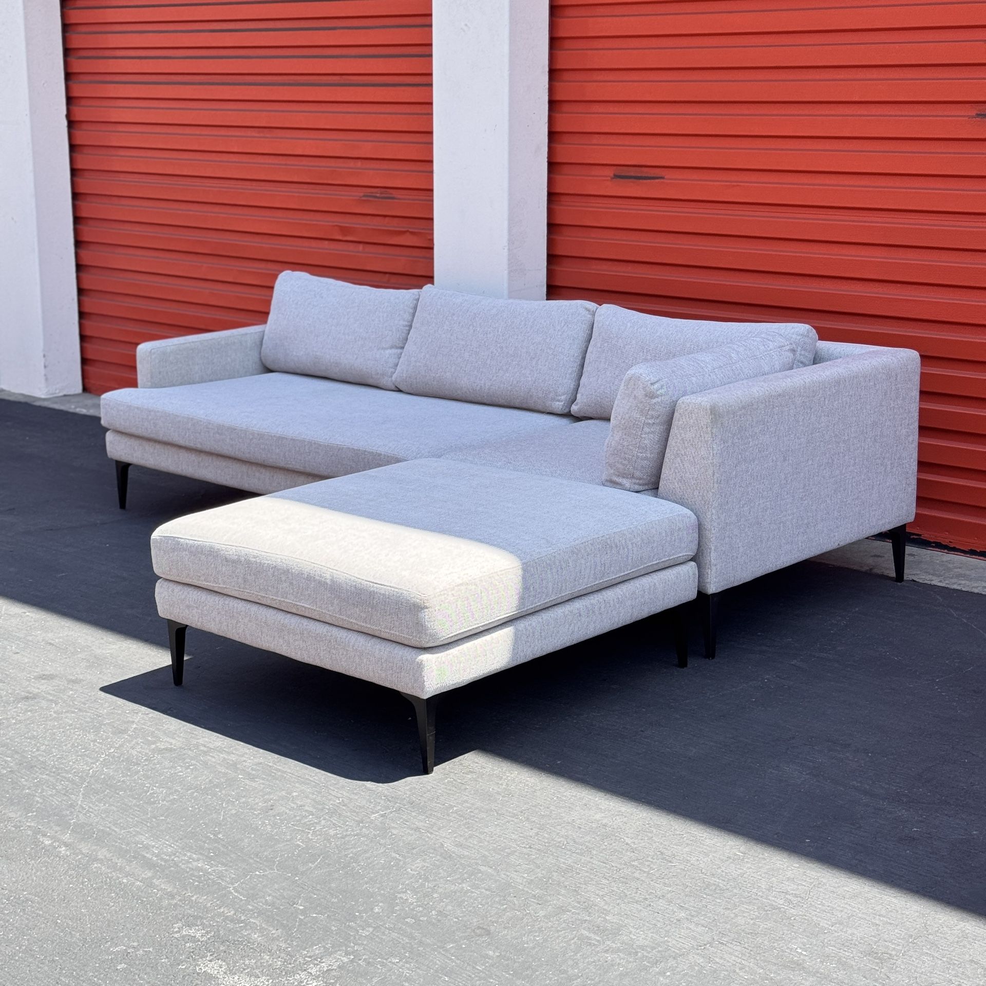 West Elm Andes W Ottoman Sectional Couch Sofa