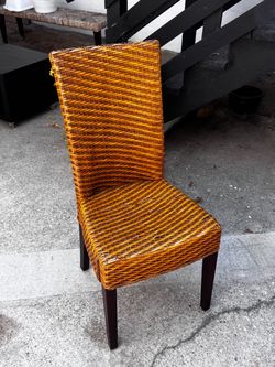 Pier 1 Imports Woven Rattan Dining Chair - Honey Warm Brown