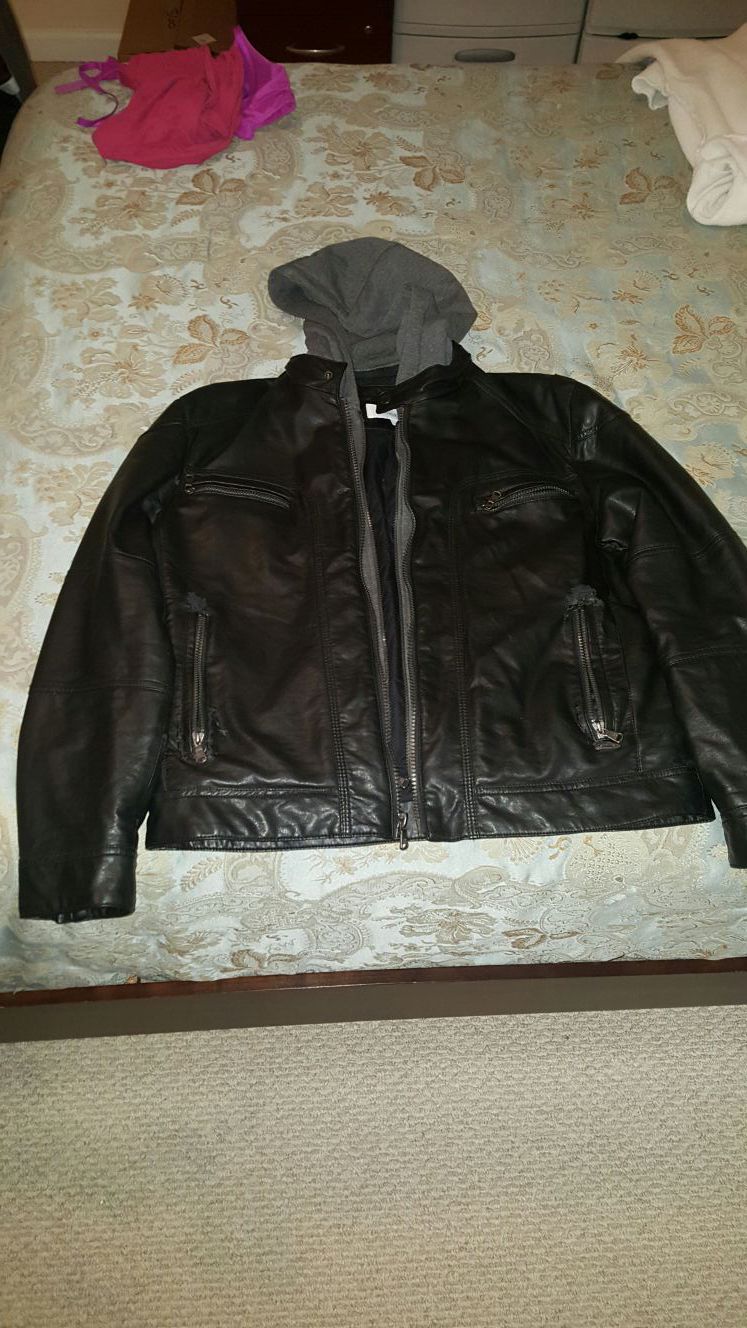 Calvin klein leather jacket L