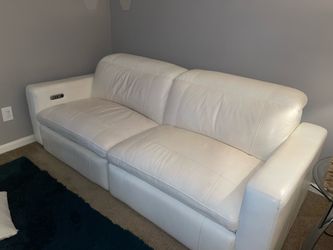 White leather couch