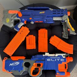 Nerf 4 Gun Lot With 4 Cartridges 
