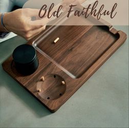 Premium Large Wood Rolling Tray 100% Black Walnut 