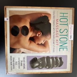 Pamper Me Hot Stone Massage Kit – 6 Volcanic Basalt Stones & Guide (NIB)