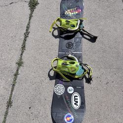 160cm wide k2 darkstar snowboard with bindings