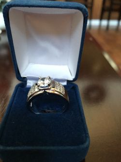 Men's ring size 11 CZ on silver