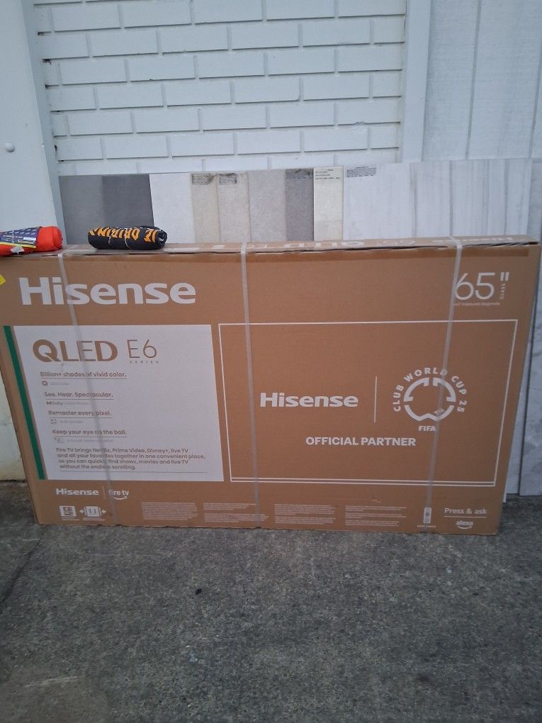 Brand new never been open Hisense 65-inch E6 Cinema Series QLED 4K UHD Smart Fire TV (Model 65E6QF