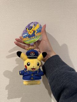 Exclusive Pikachu Tokyo Train Station Conductor Keychain Plushie