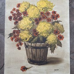 Vintage canvas oil painting