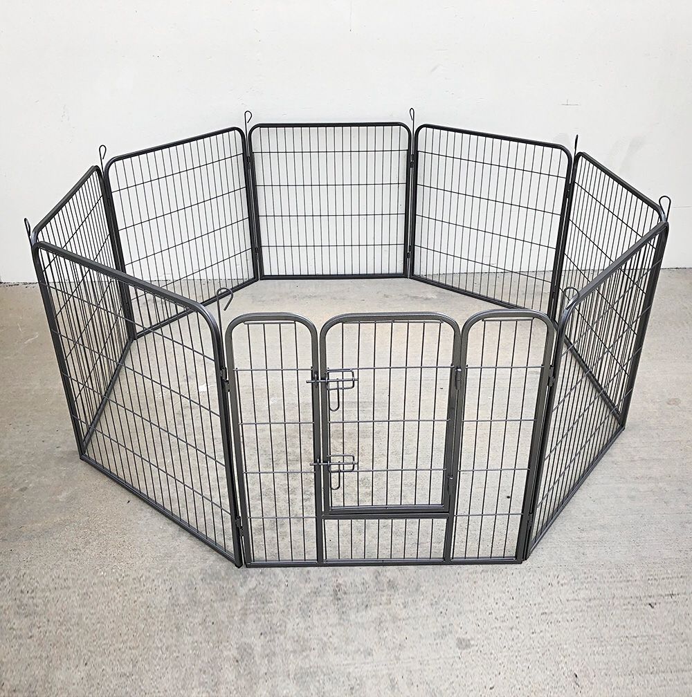 New $85 Heavy Duty 32” Tall x 32” Wide x 8-Panel Pet Playpen Dog Crate Kennel Exercise Cage Fence