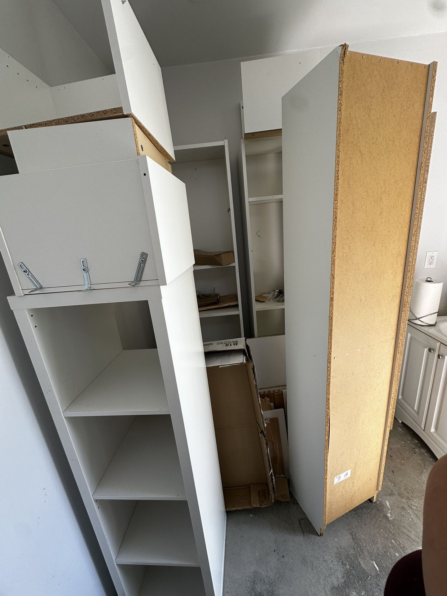 White Cabinets Book Shelf Storage