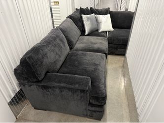 Sectional Sofa Deep Charcoal, 3 Pc W/Removable Cushions