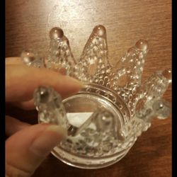 Cute Small Crystal Crown Candle Holder 