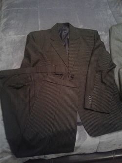 Mens Black Pinstripe Custom Fitted Suit
