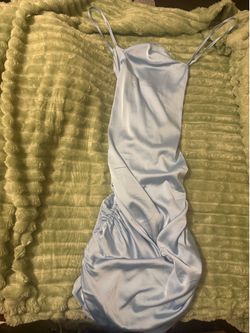 Blue satin dress
