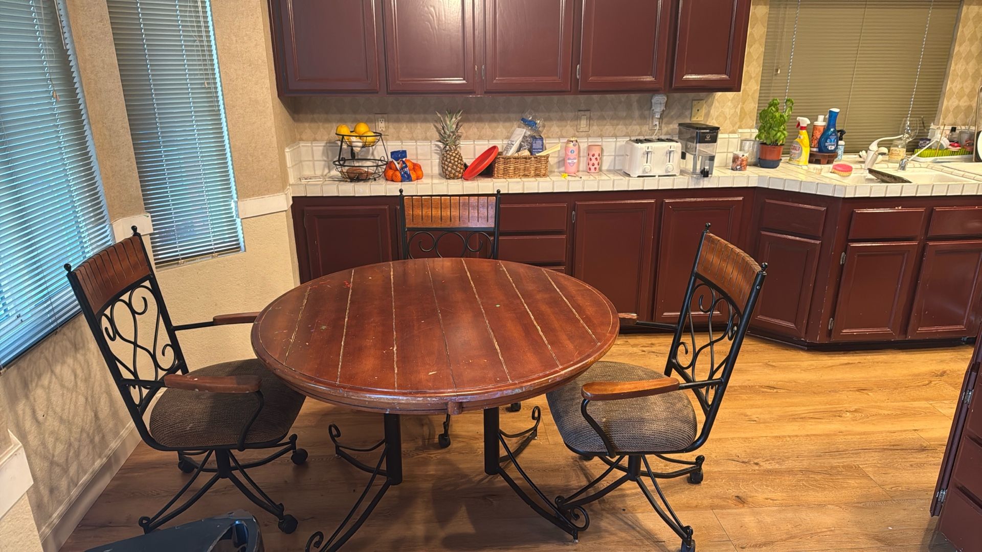 Round Breakfast Nook Table (And Chairs Optional)