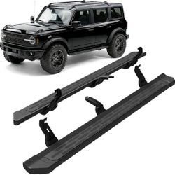 6-Inch Running Boards Fit for Ford Bronco Accessories 4-Door 2021-2026, Aluminum Alloy Side Step Bars with Brackets, Anti-Slip Nerf Bars (Tactical Bla