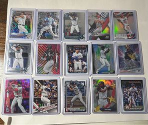 LOT OF 15 BASEBALL CARDS STARS & ROOKIES TOPPS CHROME LOT 1