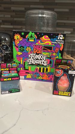 Nee Doh funky frights countdown calendar, nice cubes nice cream cones