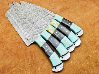 Handmade Damascus steel 5-piece Chef Knife Set