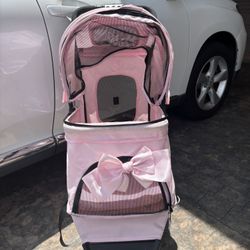 Pink Dog stroller W bow!!