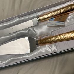 Hammered gold Wedding Server Set