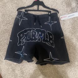 Purple Brand (Medium-Weight Cotton Fleece Shorts)