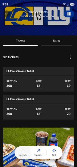 Rams vs Giants Monday Night 9-21-26