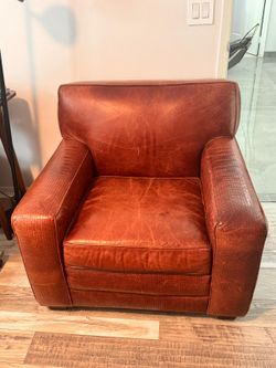 Leather Sofa Chair And Ottomam