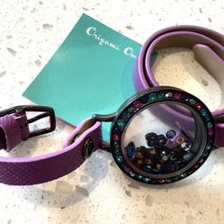 Origami Owl Eye Candy Locket Wrap Bracelet Rhinestone Haunted Halloween Jewelry   17 small floating charms. Locket opens. New in package 
