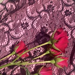 Bettie Paige Tatyana twilight pink black Rockabilly 1950s wiggle dress XL