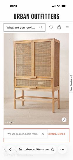 Cream Rattan Storage Cabinet
