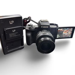 Canon EOS M50 With 2 Batteries And 15-45mm Lens 