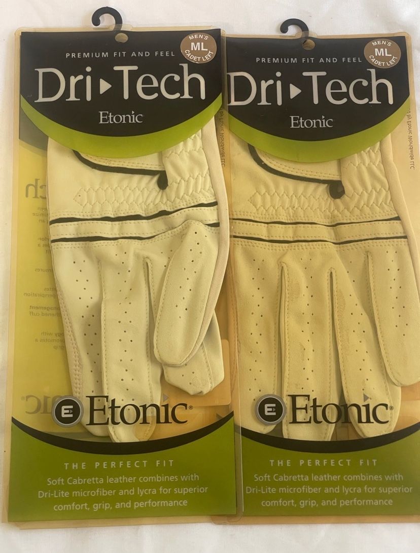 ETONIC DRI TECH Soft Leather GOLF GLOVE Men's Cadet Left Medium ML