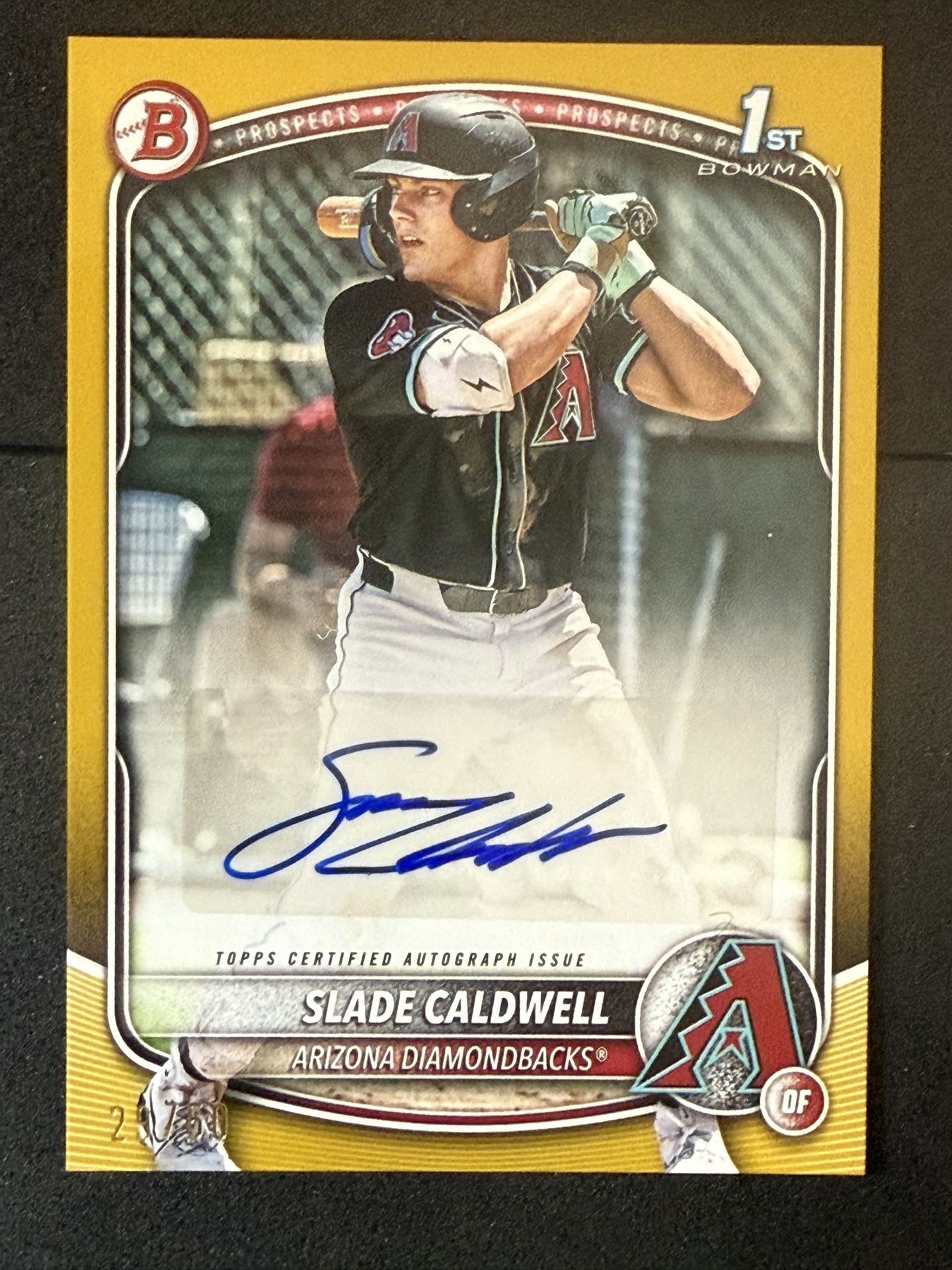 2025 Bowman Gold Slade Caldwell Auto /50 Diamondbacks #1 Prospect
