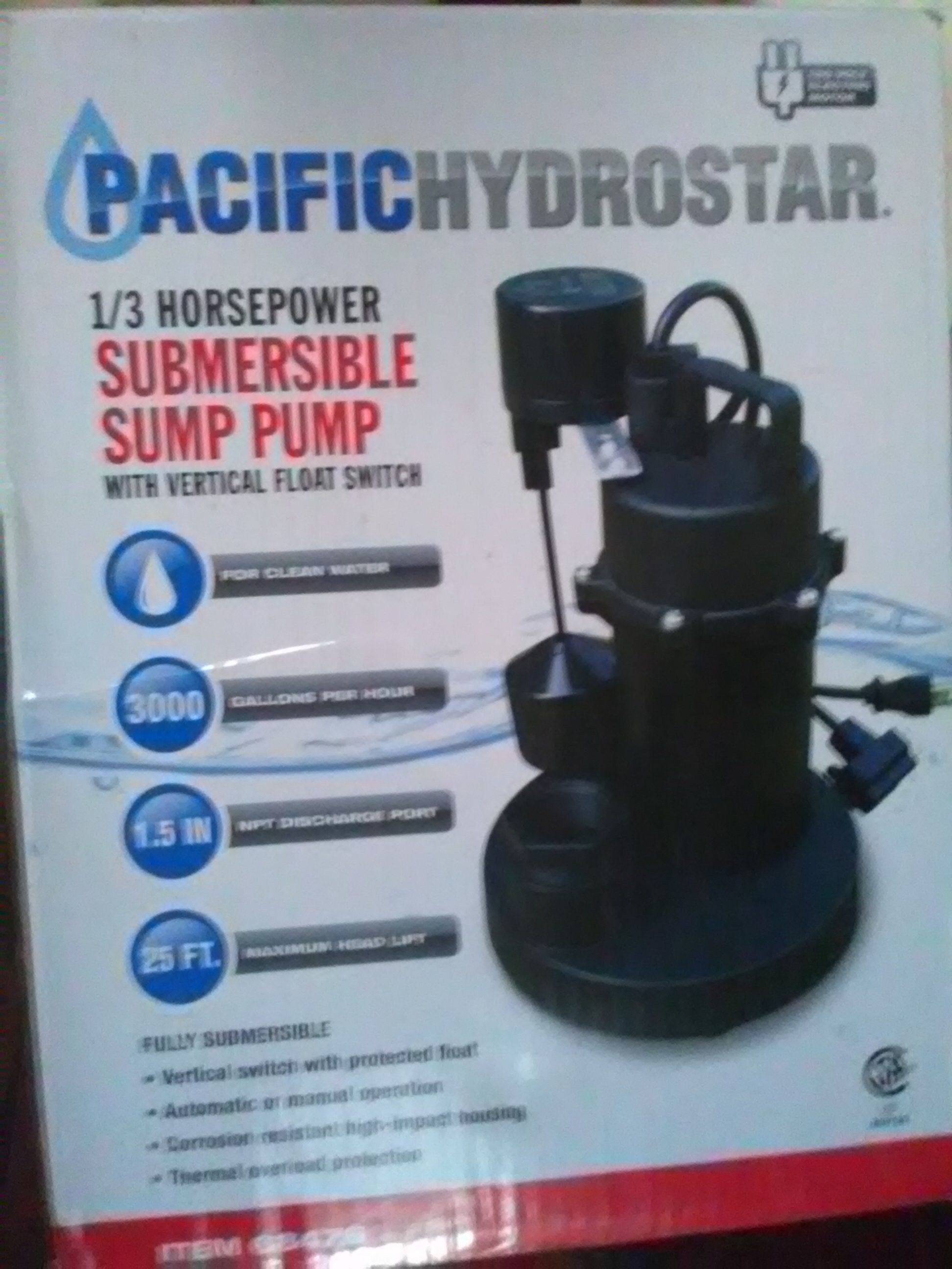 Pacific hydrostar submersible pump with float shut off