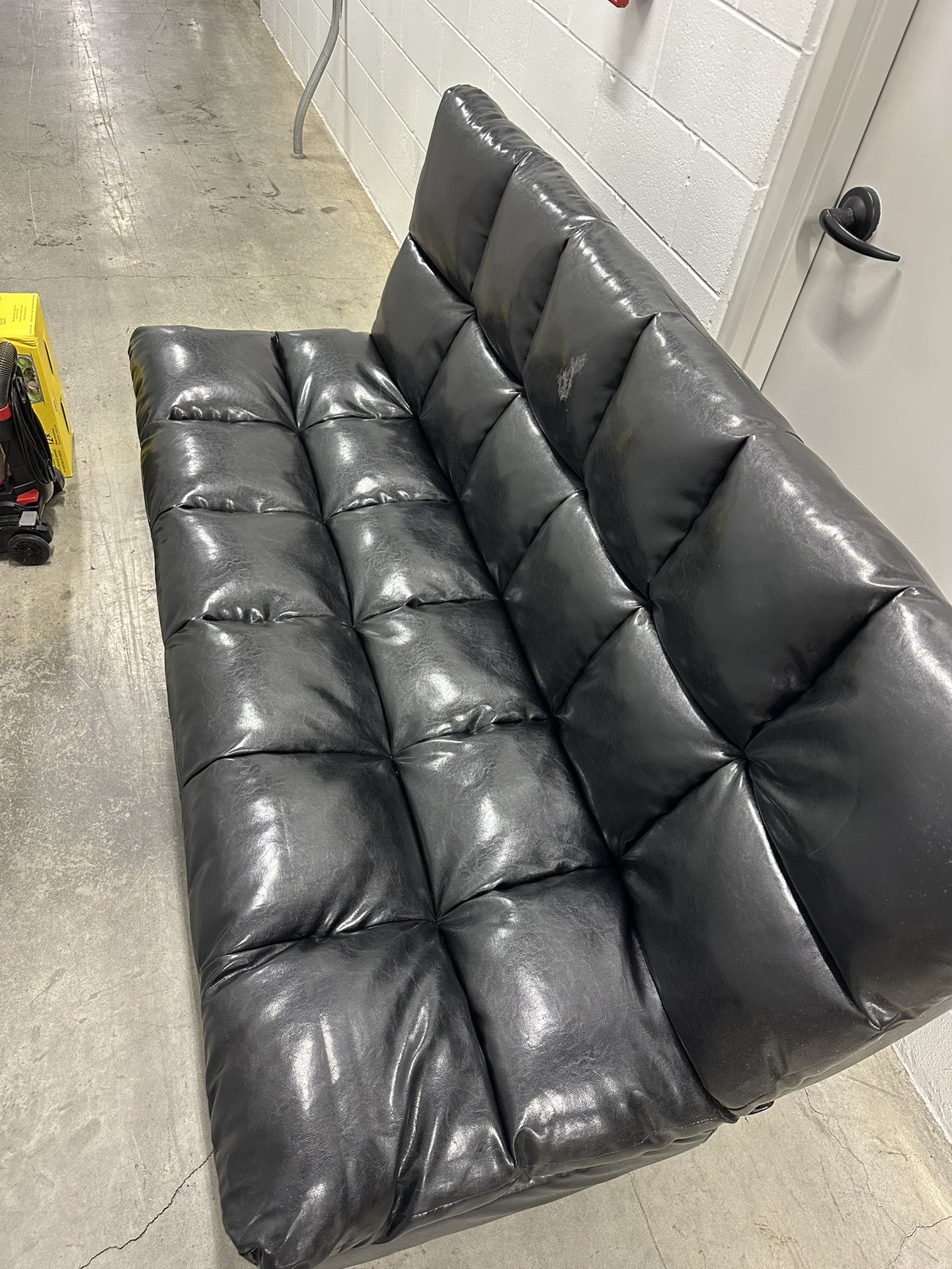 Black Leather Futon