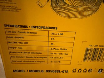 DeWalt DXV08SL silent vacuum