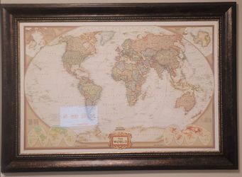 National Geographic Framed World Map