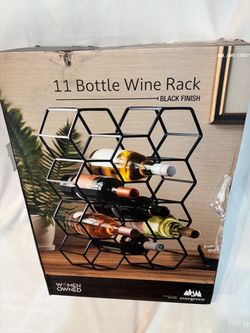 Evergreen 11 Bottle Wine Rack Black Finish