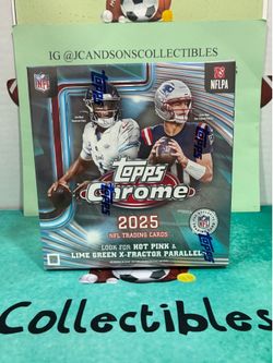 2025 TOPPS CHROME MEGA BOX NFL FOOTBALL (42 Trading Cards) Brand New Sealed