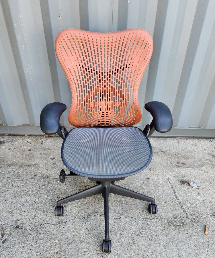 EXCELLENT CONDITION! HERMAN MILLER MIRRA CHAIRS ORANGE/GRAPHITE