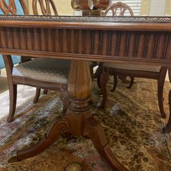 500 Cherry Wood Dining Table With 7 Chairs -500