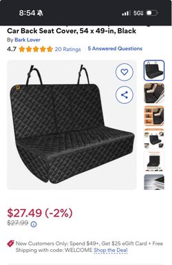 Leather Back seat Pet cover Sedan/Mid size
