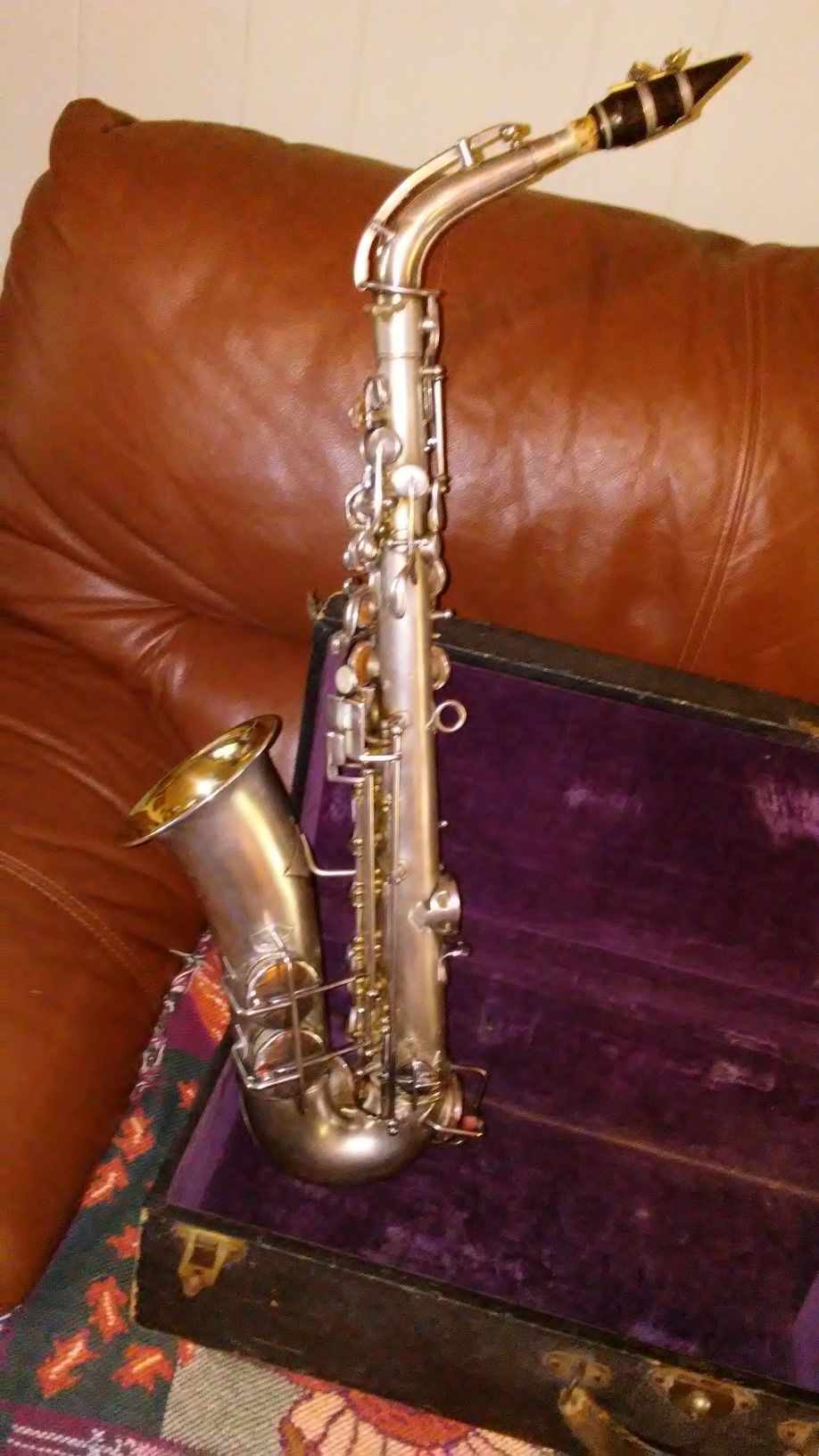Saxophone : Made by Frank Holton / Vintage / Signed by- Rudy Wiedoeft .