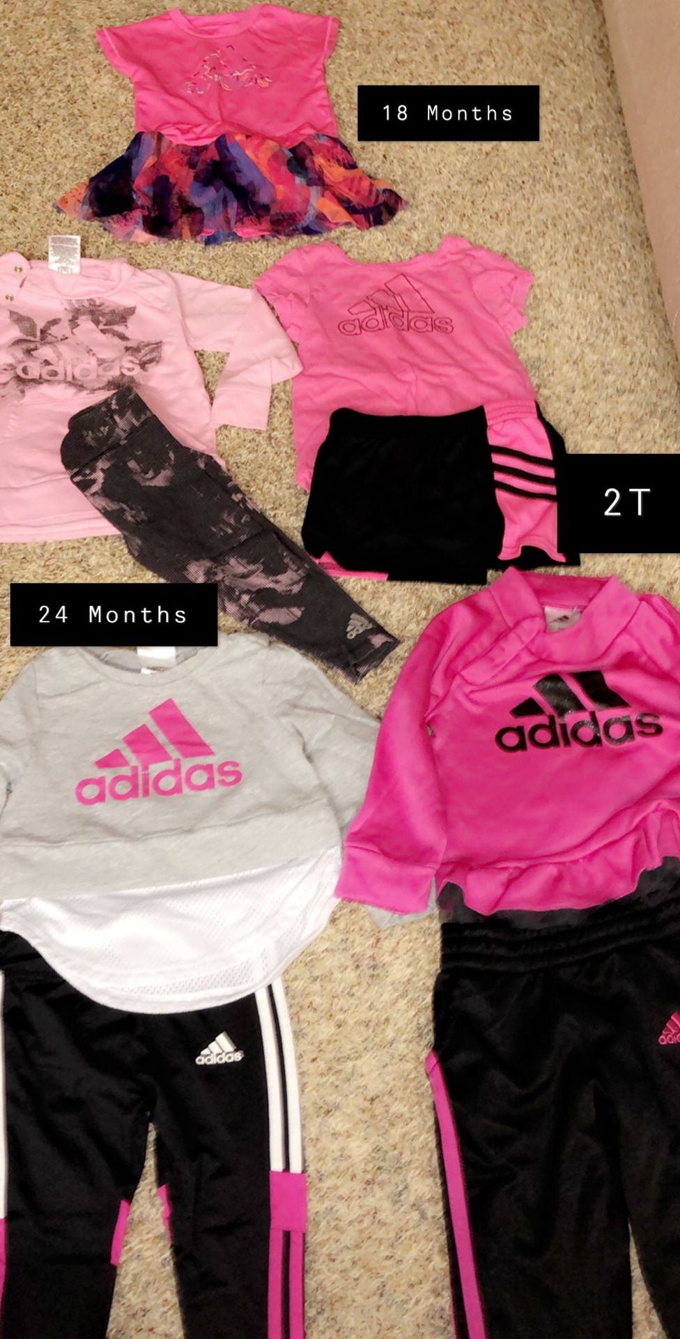 Adidas Girls Outfits Like New 18M-2T