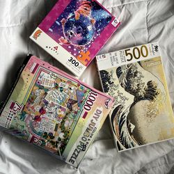 Jigsaw Puzzle Bundle – 3 Puzzles (300, 500, and 1000 Pieces)