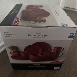 cherry Red Dishware Set 16 Piece 