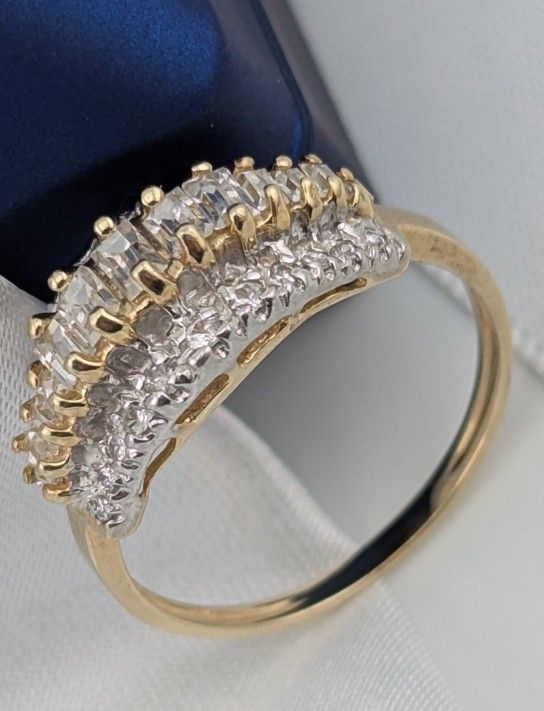 R11*β¨π14K Two Tone Gold CZ Diamond Ring